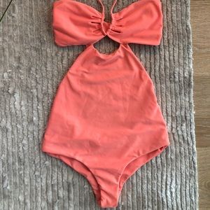 MIKOH Cloudbreak Cutout One-Piece in Peach